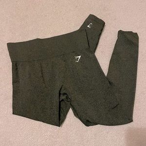 Gymshark vital seamless leggings in olive green, size medium, lightly worn